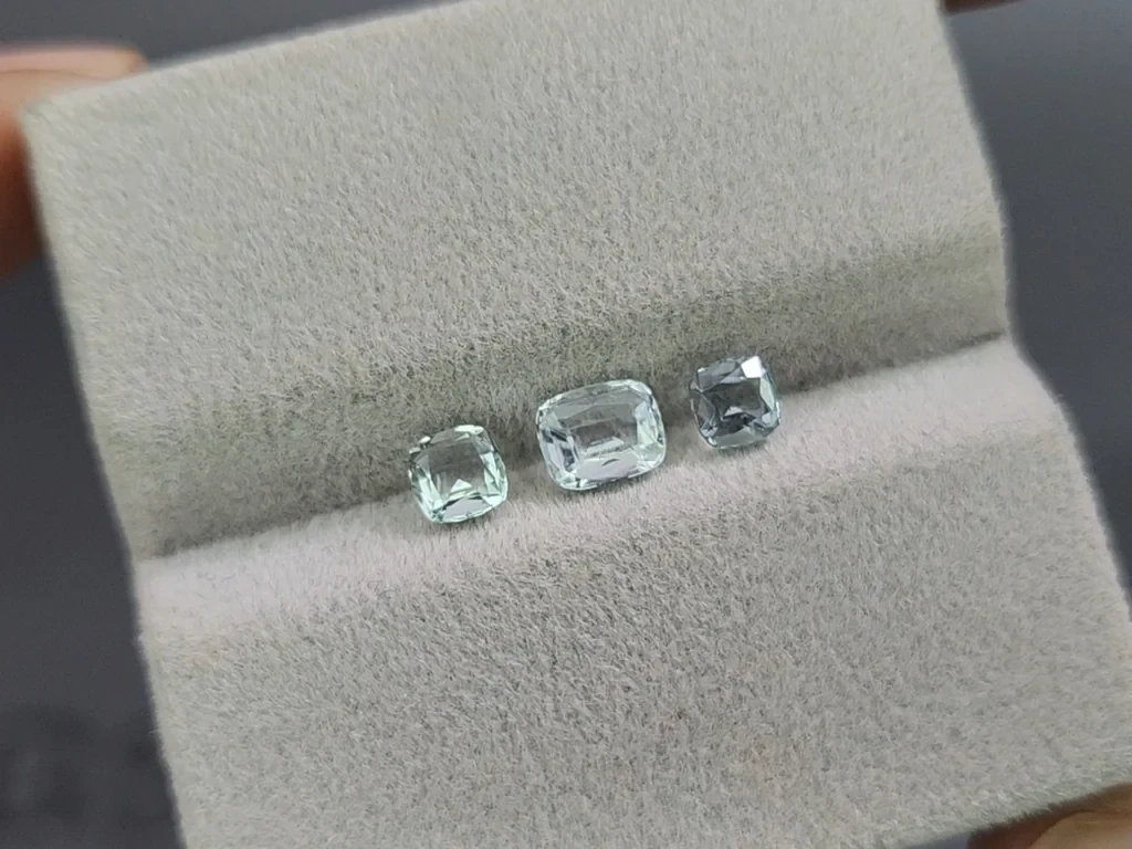 Set of aquamarines cushion cut 1.00 carats, Madagascar Image №5