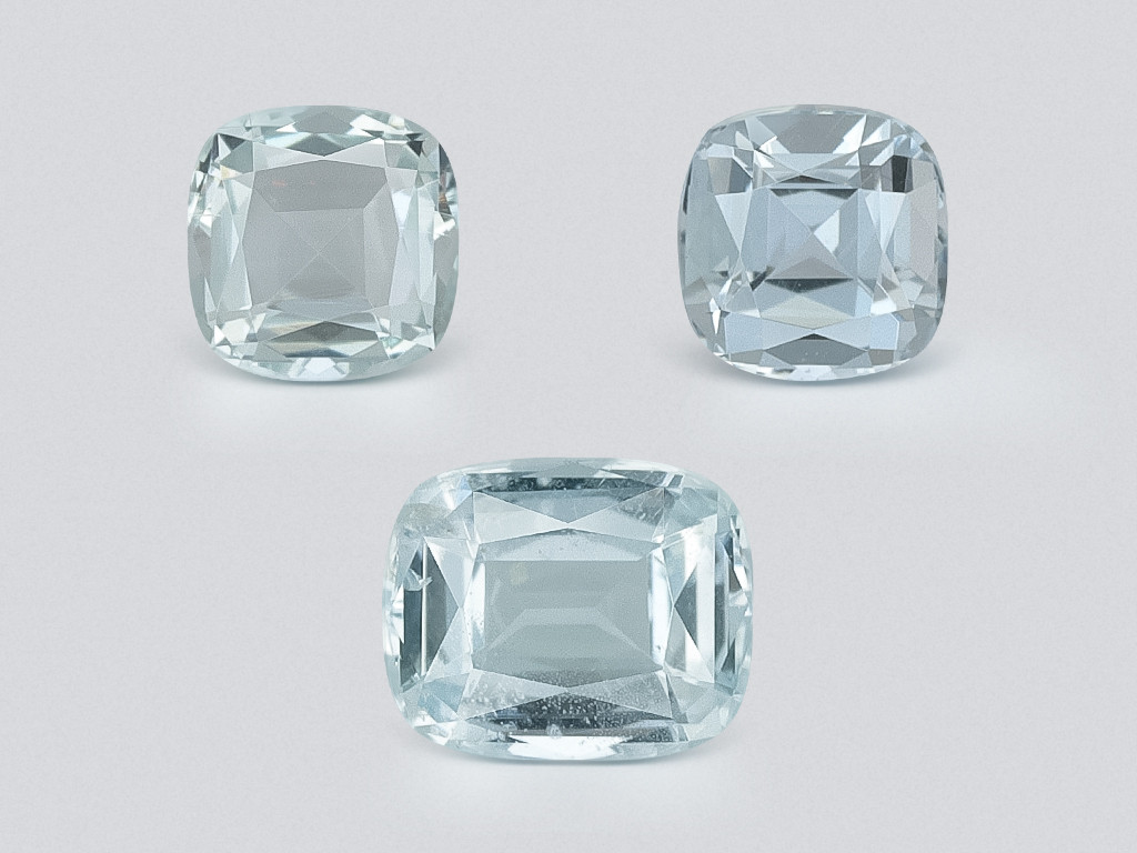 Set of aquamarines cushion cut 1.00 carats, Madagascar Image №1