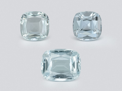 Set of aquamarines cushion cut 1.00 carats, Madagascar photo