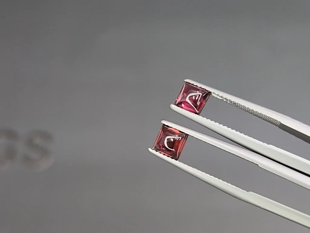 Pair of garnets rhodolite sugarloaf cut 2.53 carats, Madagascar Image №3
