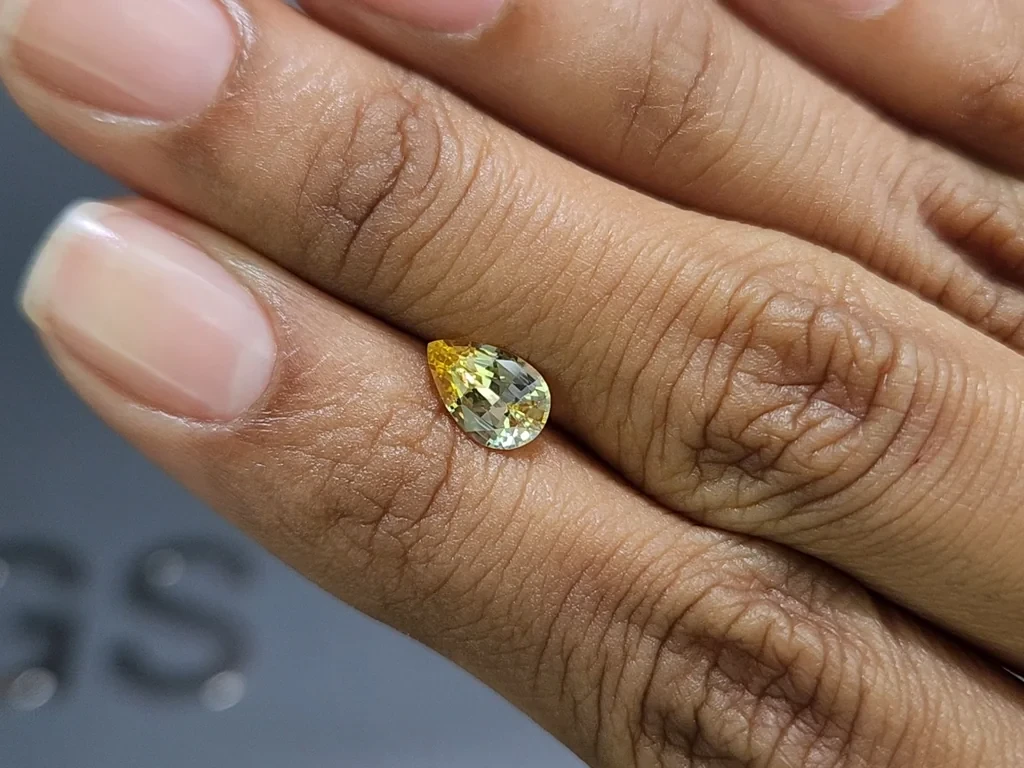 Unheated yellow sapphire pear cut 1.10 carats, Sri Lanka Image №2