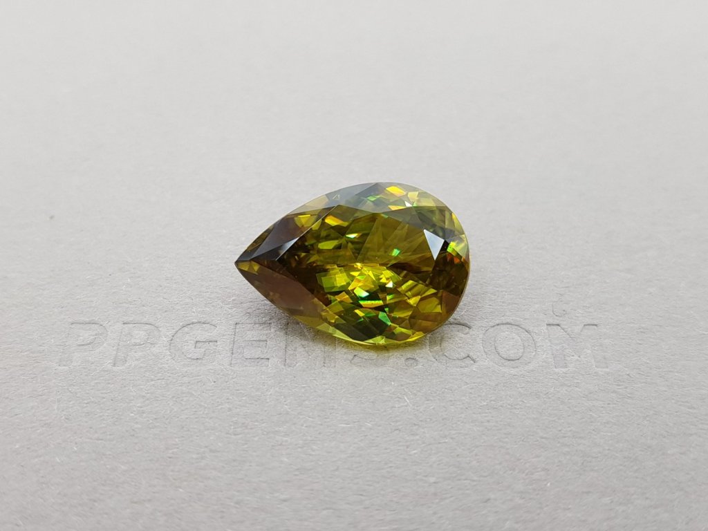 Olive green sphene 9.70 ct, Madagascar Image №2