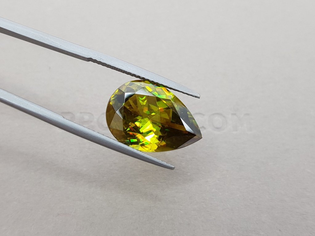 Olive green sphene 9.70 ct, Madagascar Image №6