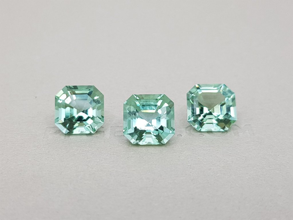 Set of three 12.33 ct mint tourmalines Image №1