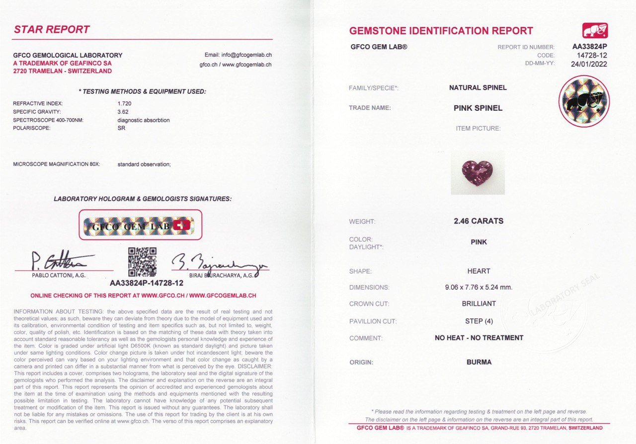 Intense purple heart cut spinel 2.46 ct, Burma Image №5