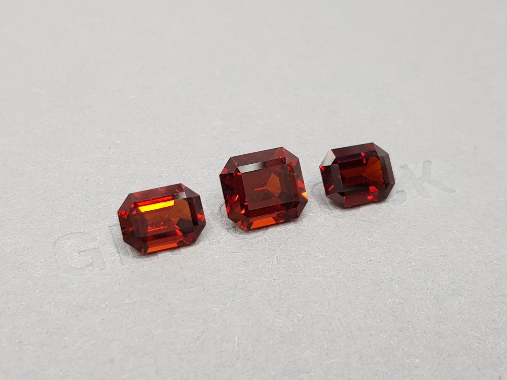 Set of Tanzanian orange-red garnets 11.00 ct Image №2