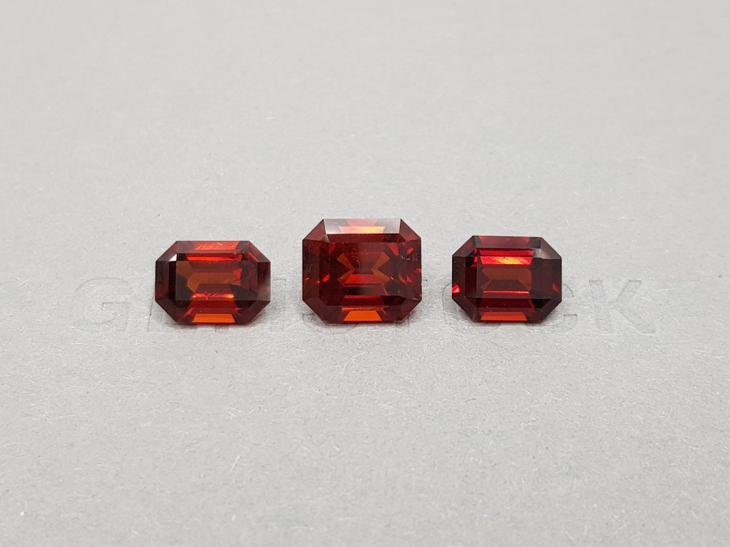 Set of Tanzanian orange-red garnets 11.00 ct Image №1