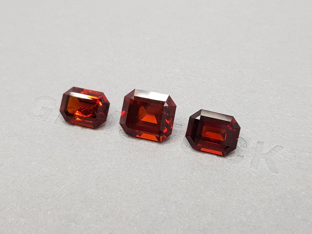 Set of Tanzanian orange-red garnets 11.00 ct Image №3