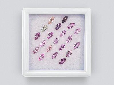 Set of calibrated sapphires 5x3 mm, marquise cut, 3.04 carats/20 pcs. photo