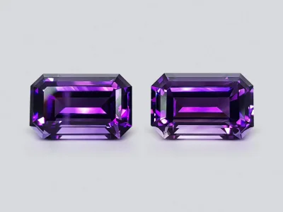 Pair of octagon-cut amethysts 21.71 carats, Brazil photo