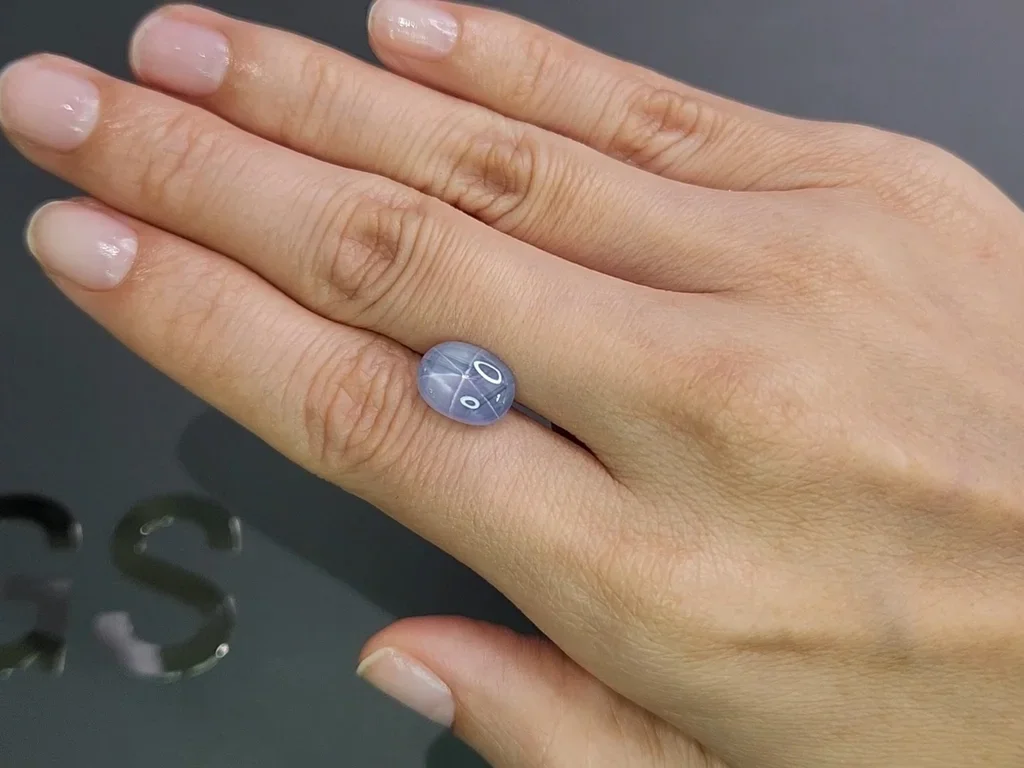Cabochon-cut star blue sapphire 5.16 carats, Sri Lanka Image №2