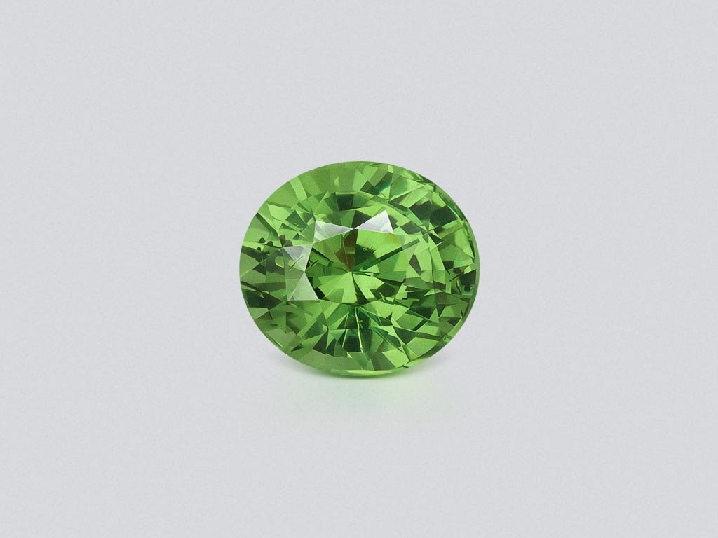 Yellowish green tsavorite garnet round cut 1.14 ct, Tanzania Image №1
