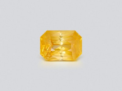 Vivid yellow sapphire with silk effect in radiant cut 5.76 carats, Sri Lanka  photo