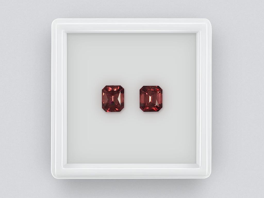 Pair of octagon cut rubellites 2.57 carats Image №1