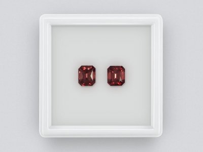 Pair of octagon cut rubellites 2.57 carats photo