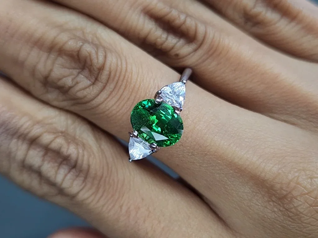Garnet tsavorite  Intense Green oval cut 2.54 carats, Tanzania  Image №5
