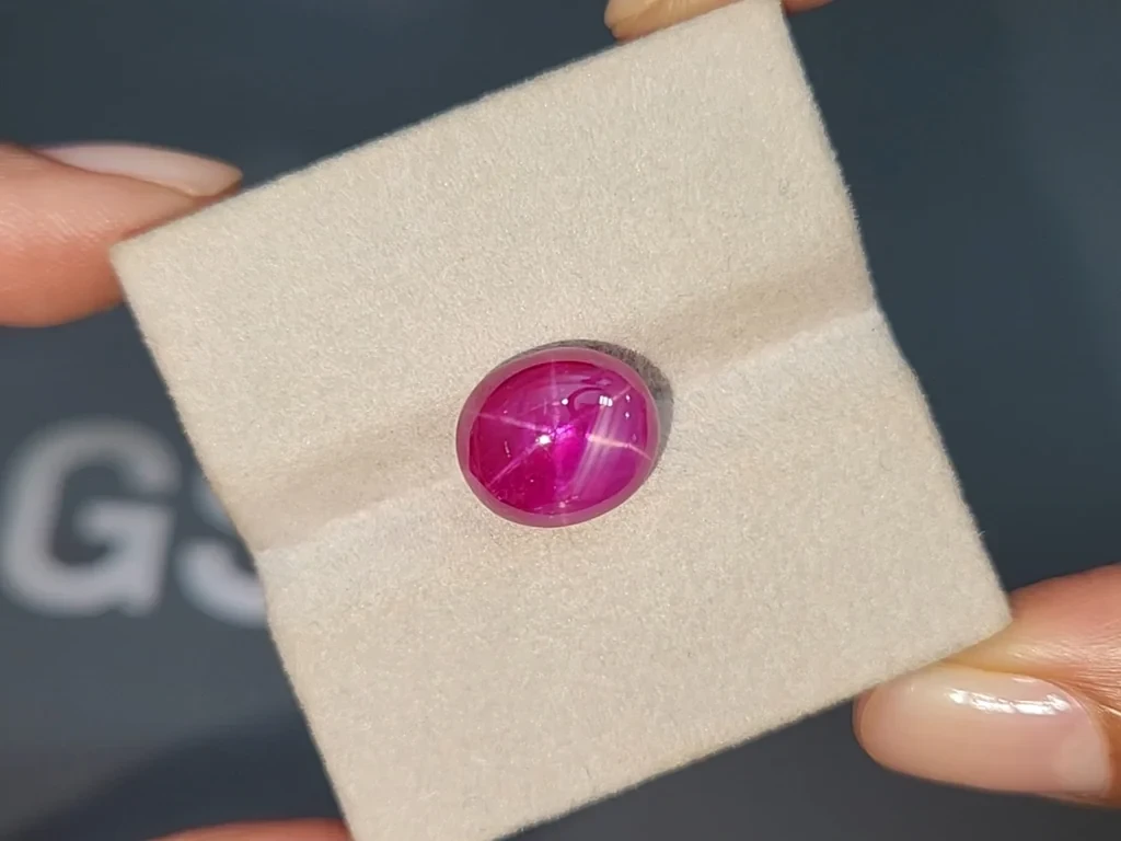 Unheated star ruby cabochon cut 10.89 carats, Burma, GRS Image №7