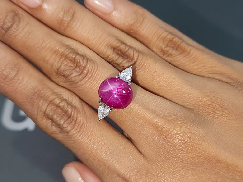 Unheated star ruby cabochon cut 10.89 carats, Burma, GRS Image №9