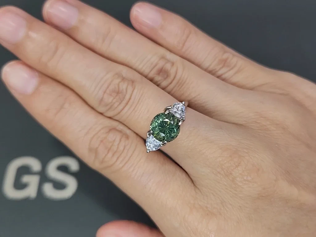 Unheated sapphireTeal round cut 4.00 carats, Madagascar Image №5