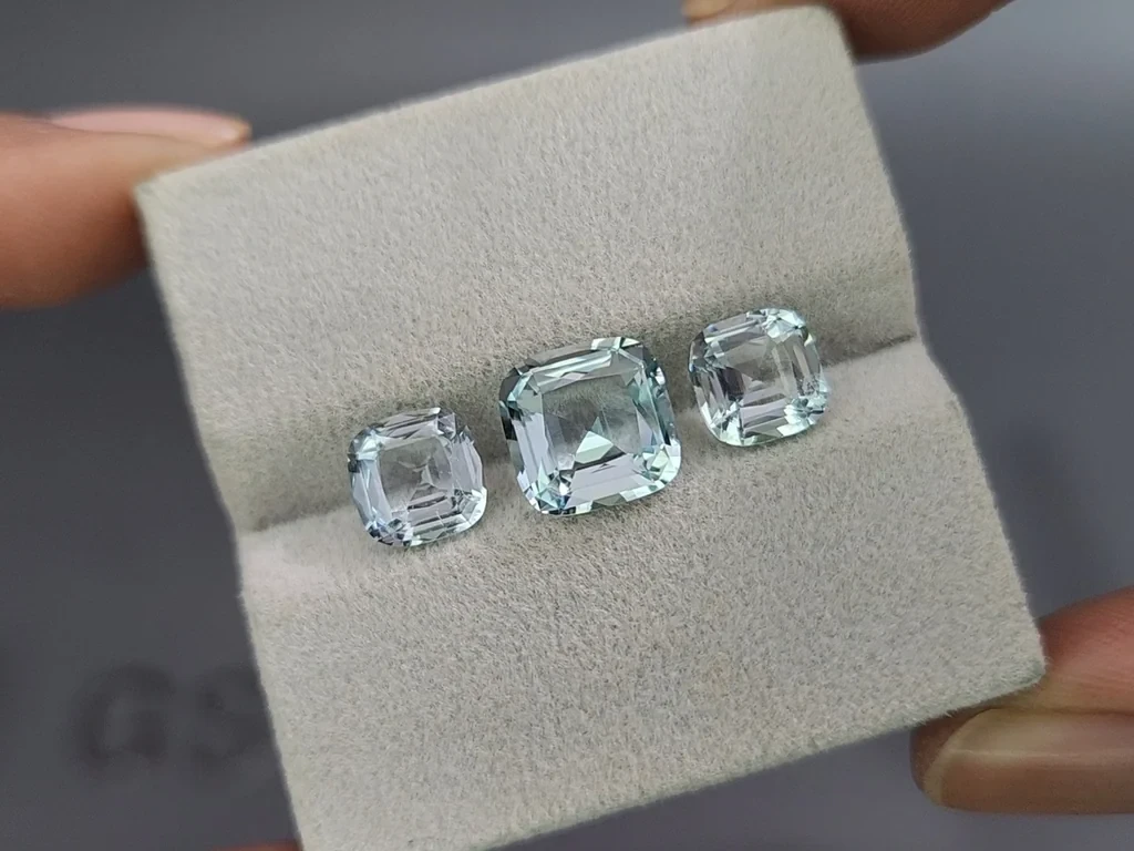 Set of aquamarines cushion cut 5.55 carats, Madagascar Image №5