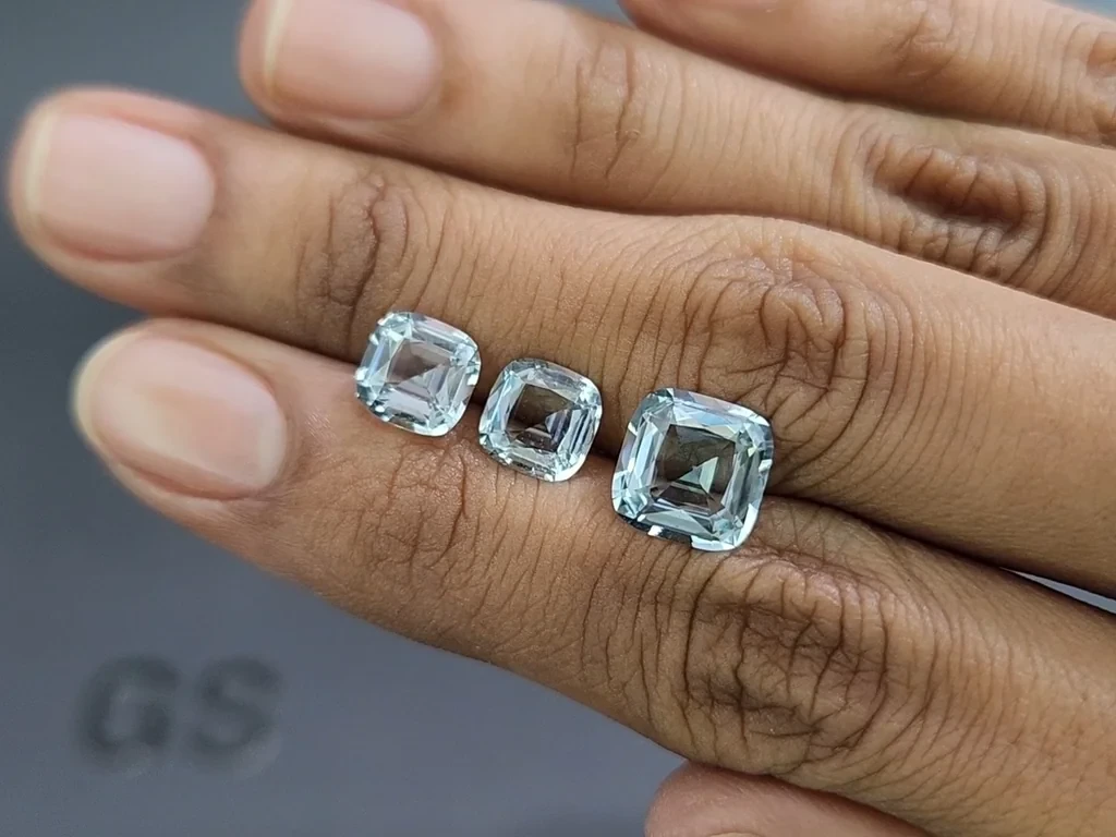 Set of aquamarines cushion cut 5.55 carats, Madagascar Image №2