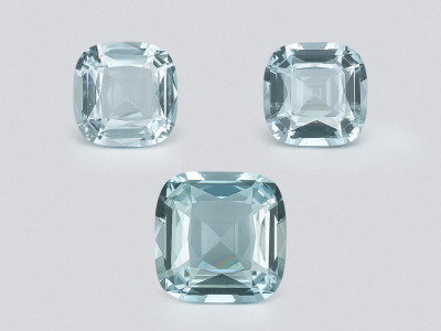 Set of aquamarines cushion cut 5.55 carats, Madagascar photo