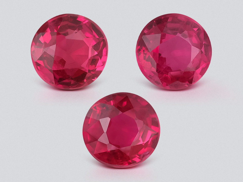Set of rubies Pigeon Blood Red round cut 0.57 carats, Mozambique Image №1