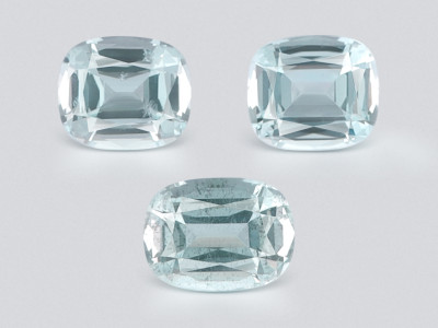 Set of aquamarines cushion cut  3.43 carats, Madagascar photo