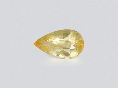 Unheated Vivid yellow sapphire pear cut 3.28 carats, Sri Lanka photo