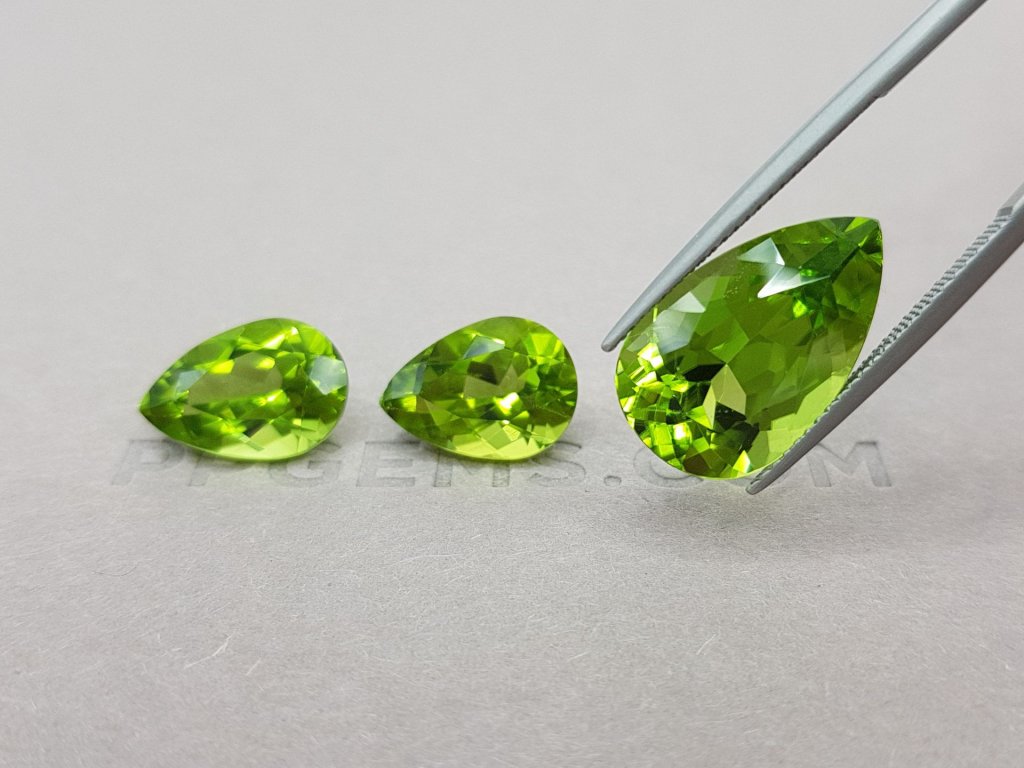 Bright Burmese Peridot Set 20.52ct Image №4