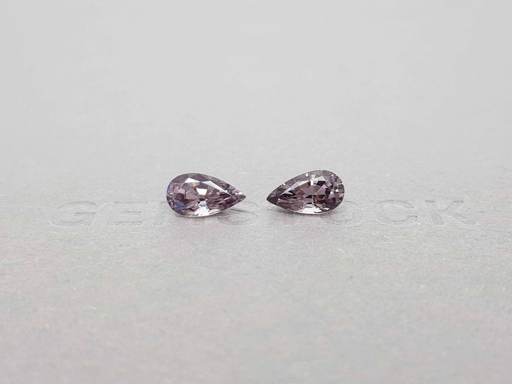 Pair of pear cut mauve spinels 2.71 ct, Burma Image №1