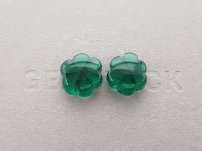 Pair of rare vivid green Trapiche emeralds 18.23 ct from Colombia, GRS photo