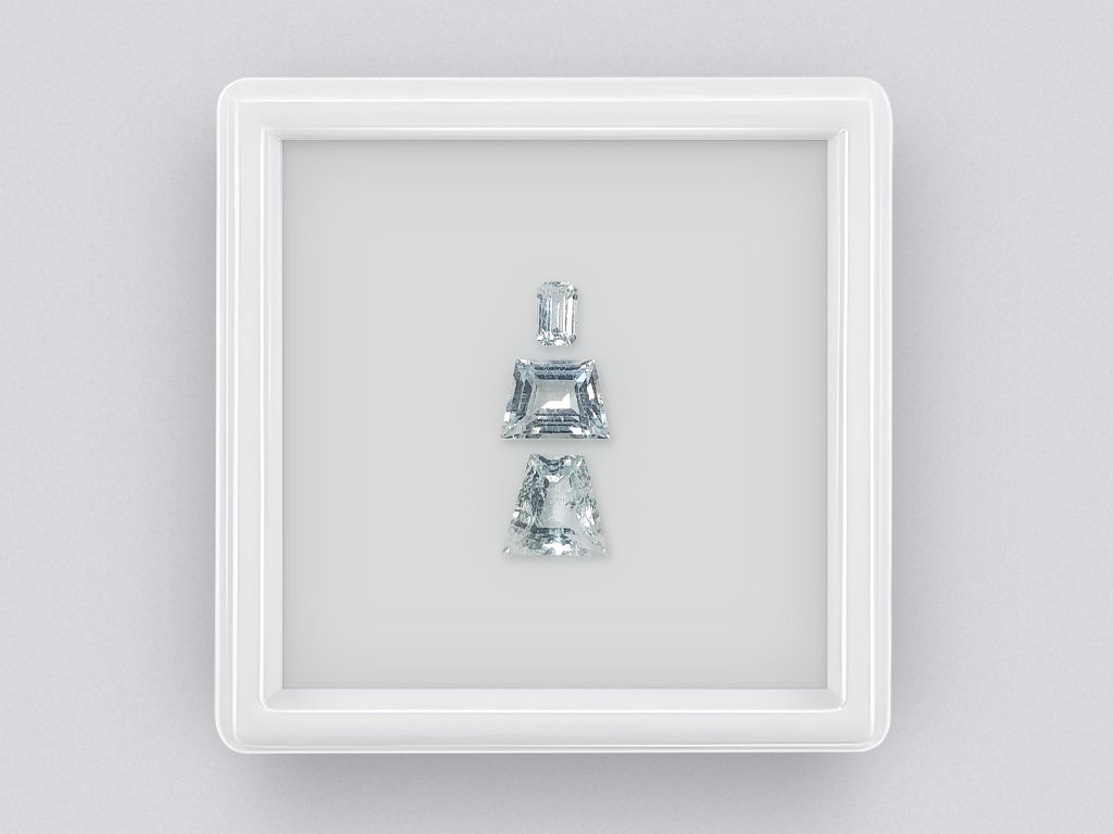 Aquamarine set 1.76 carats, Africa Image №1