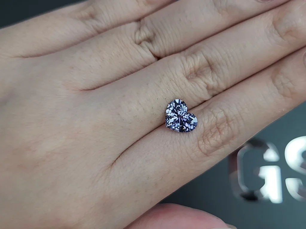 Steel grey spinel heart shape 2.33 carats, Burma Image №2