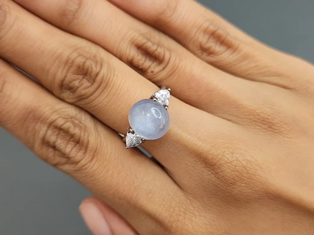 Star unheated  sapphire cabochon cut 8.34 carats, Burma (Myanmar) Image №9