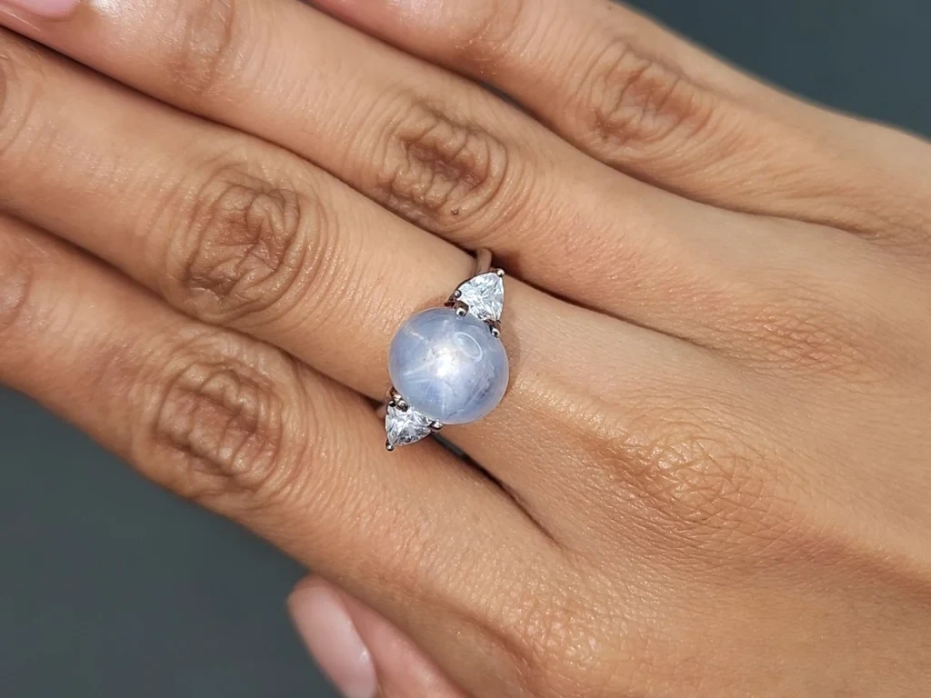 Star unheated  sapphire cabochon cut 8.34 carats, Burma (Myanmar) Image №8