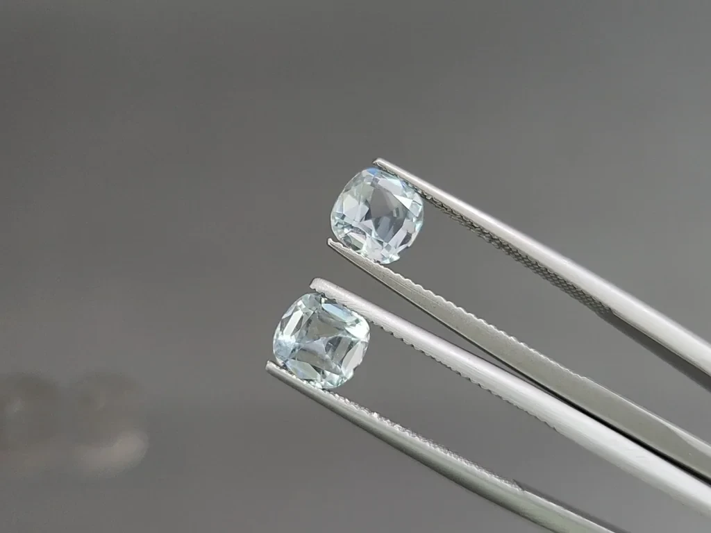 Set of aquamarines cushion cut 3.16 carats, Madagascar Image №4