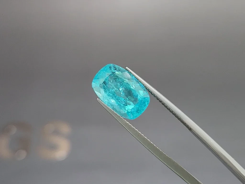 Investment-grade neon-blue Paraiba tourmaline, cushion cut, 5.26 carats, Brazil, GRS, GIA Image №5