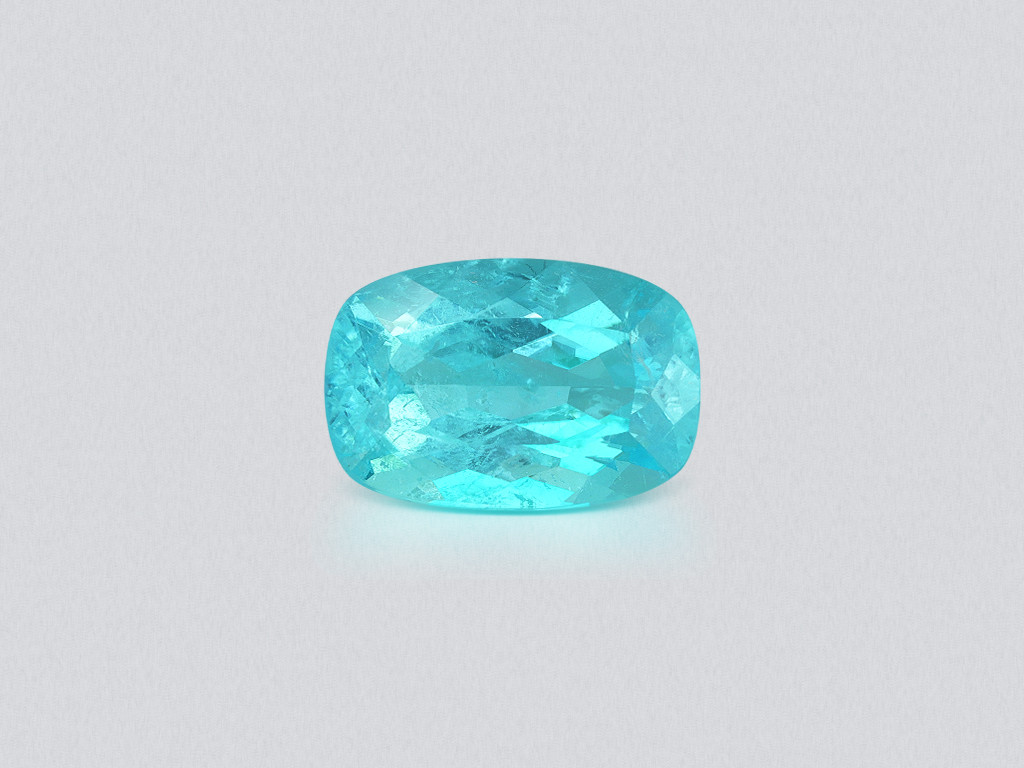 Investment-grade neon-blue Paraiba tourmaline, cushion cut, 5.26 carats, Brazil, GRS, GIA Image №1
