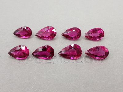 Lot of bright pear cut rubellites 27.80 ct photo
