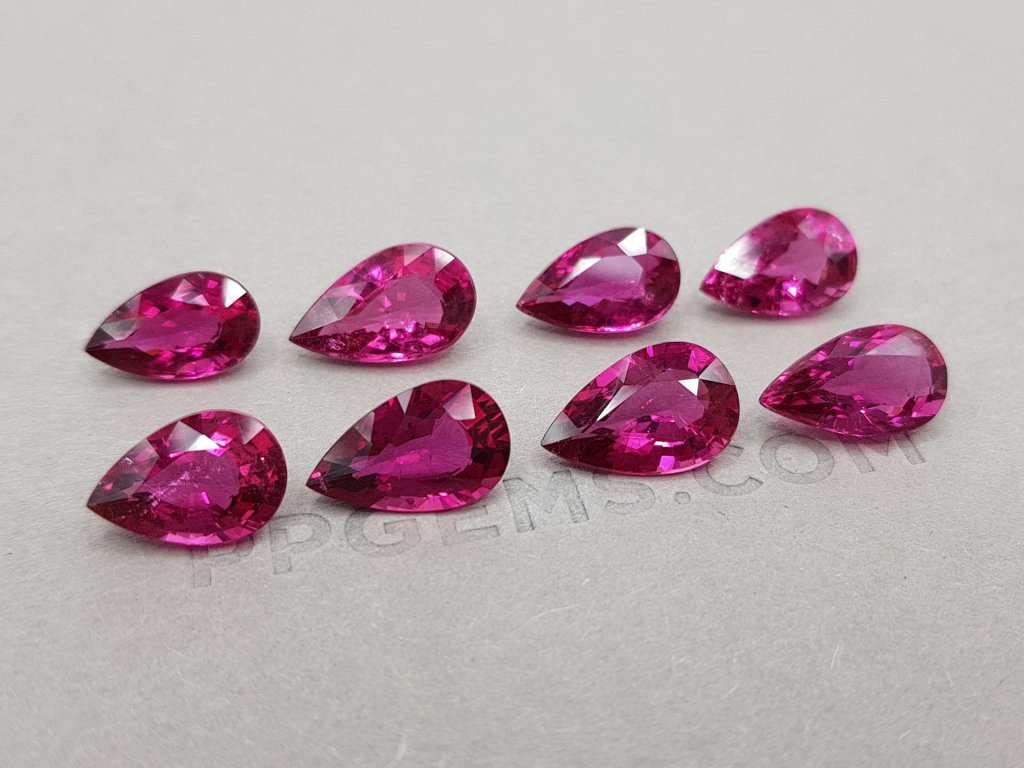 Lot of bright pear cut rubellites 27.80 ct Image №2