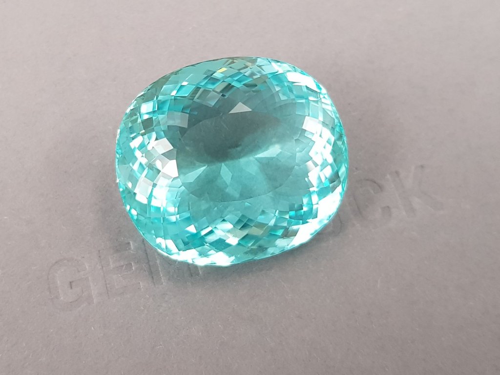 Large neon blue tourmaline Paraiba in cushion cut 75.14 ct, Mozambique Image №3