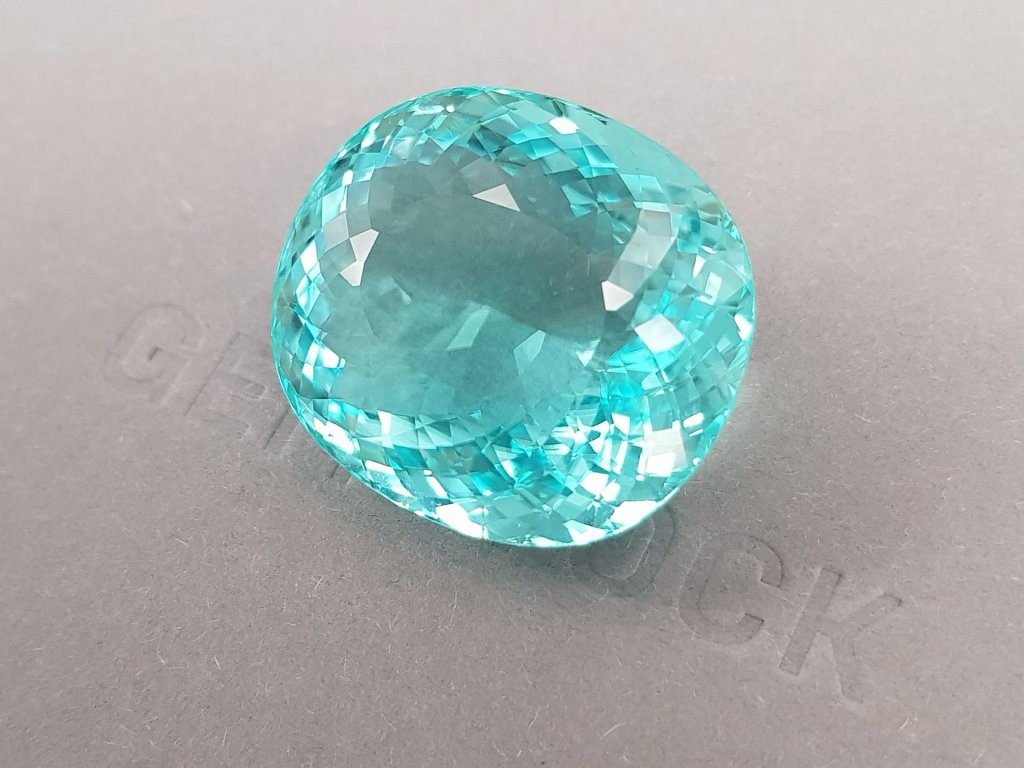 Large neon blue tourmaline Paraiba in cushion cut 75.14 ct, Mozambique Image №4
