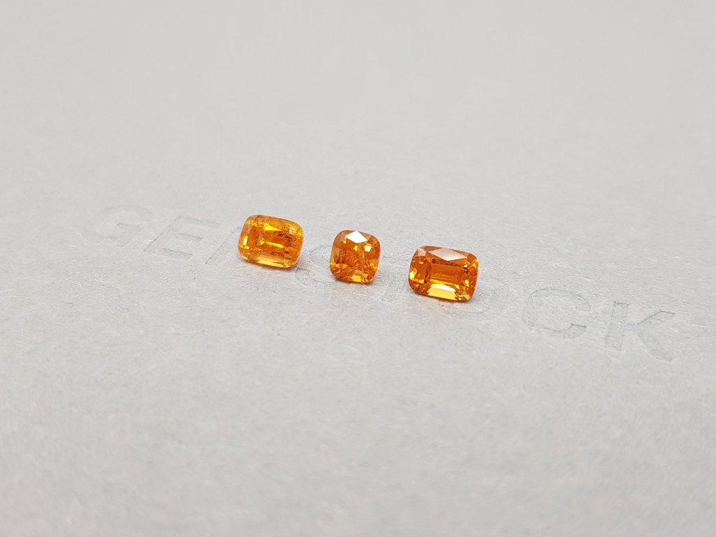 Set of spessartines 1.86 ct cushion cut Image №4