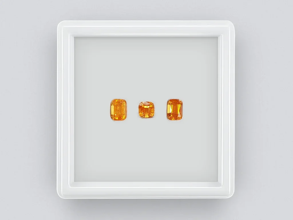 Set of spessartines 1.86 ct cushion cut Image №1