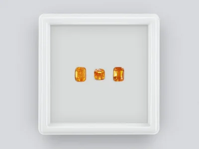 Set of spessartines 1.86 ct cushion cut photo