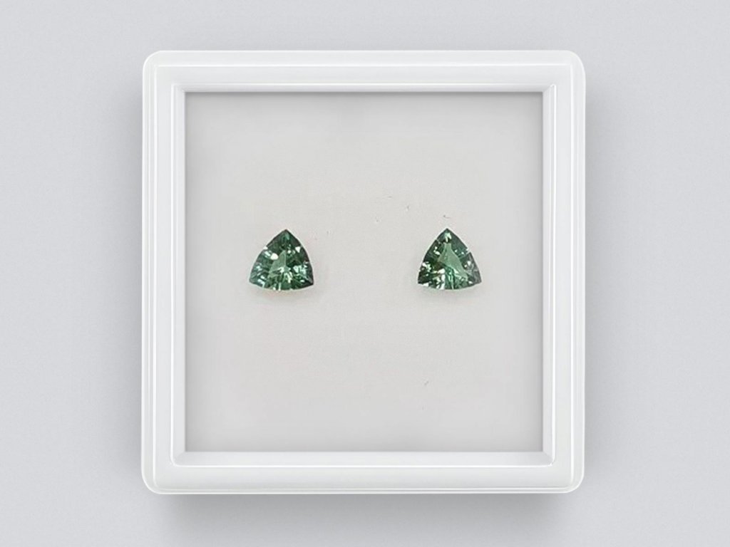 Pair of trillion-cut green tourmalines 0.51 carats Image №1