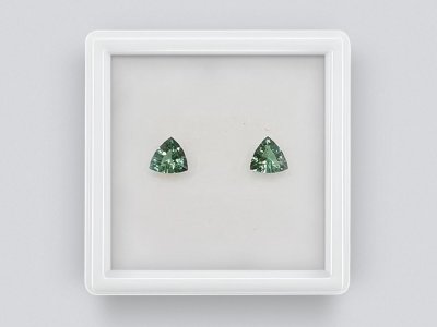 Pair of trillion-cut green tourmalines 0.51 carats photo