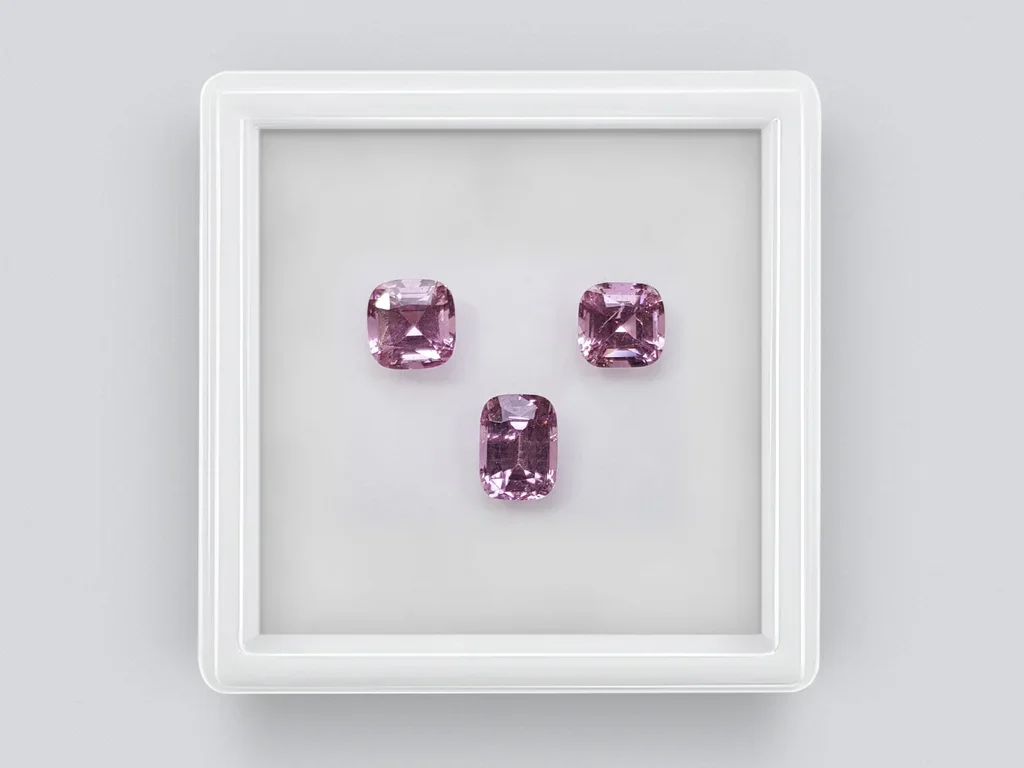 Cushion Cut Pink Spinel Set 3.64ct, Tajikistan Image №1