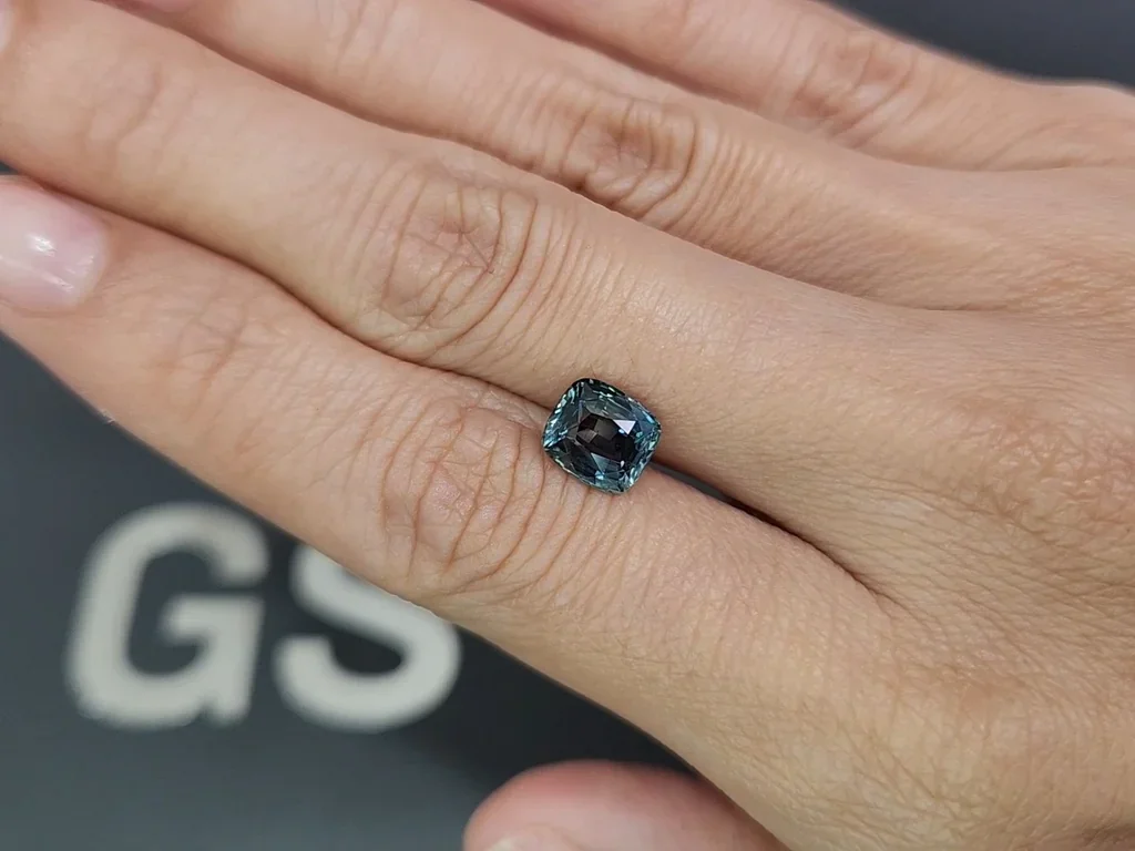 Unheated Teal sapphire cushion cut 2.53 carats, Sri Lanka Image №5